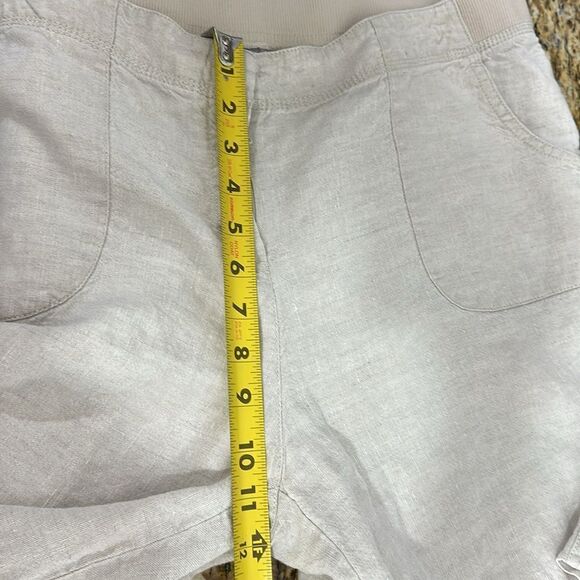 J. Jill Linen Elasticized Waist High Rise Shorts In Beige Size 14 - Picture 10 of 10